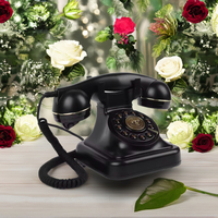 Téléphone filaire vintage ovale avec fonction d'enregistrement pour livre d'or audio de mariage et cabines photo de réceptions