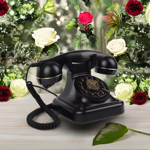 Vintage hình bầu dục cho âm thanh cuốn sách của khách cho đám cưới điện thoại có dây với tính năng ghi âm cho tiệc cưới ảnh gian hàng - Product Image 5