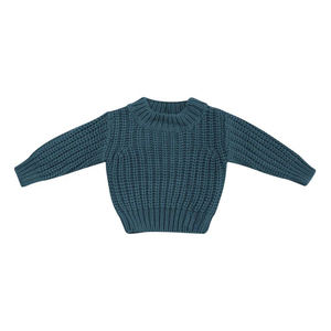 春秋の幼児・子供用チャンキーニットヴィンテージプルオーバー、女の子・男の子用長袖ルーズトップベビーセーター - Product Image 2