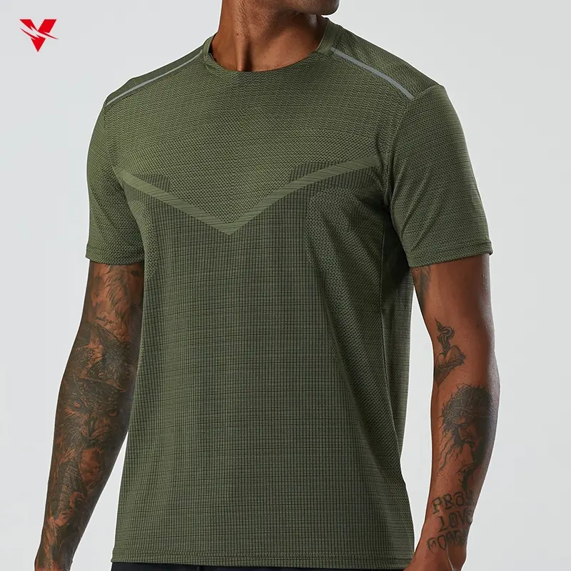 Camiseta de gimnasio para hombre, camiseta de compresión de secado rápido para correr, mallas de entrenamiento de gimnasio para hombre, Camiseta deportiva de manga corta de verano A19