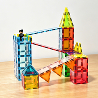 Magplayer - Bloques Magnéticos de Construcción, Ladrillos Magnéticos Conectables de 2/3/4 Piezas, Bloques Magnéticos Coloridos