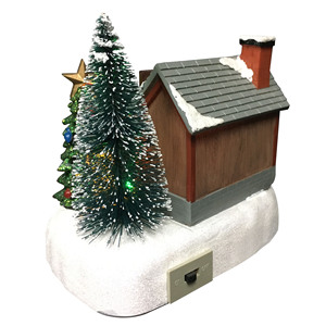 Village de Noël coloré Melody, décoration de Noël, scène de magasin <span class=keywords><strong>du</strong></span> train <span class=keywords><strong>du</strong></span> Père Noël, <span class=keywords><strong>maison</strong></span> de Noël éclairée par LED - Product Image 5