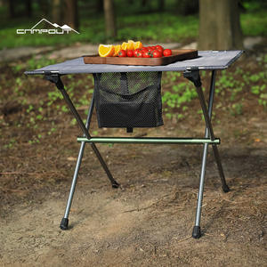 Table de camping pliante Campout 56,2x42x47,5 cm en alliage d'aluminium, portable pour pique-nique et plage, gris - Product Image 3