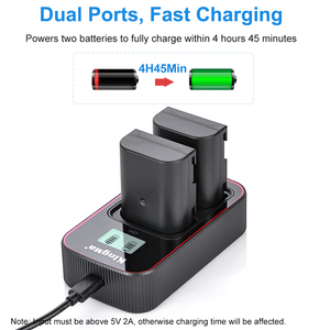 Baterai KingMa 1960mAh 7.2V DMW-BLF19 dan Pengisi Daya LCD Ganda BM058 untuk BLF19E DMC-GH3 GH5 GH4 - Product Image 6