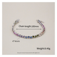 Bracciale per le donne gioielli amore arcobaleno zircone braccialetto S925 argento borsa con zirconio colorato tesoro braccialetto