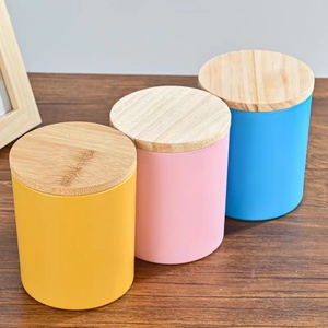 7oz 10oz 15oz Luxury <strong>Frosted</strong> Colorful Empty <strong>Glass</strong> Candle Jar Customizable Candle Holders Lanterns and Candle Jars with Lids - Product Image 5