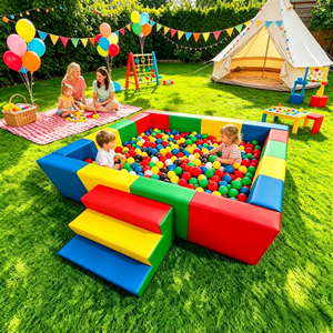 Piscina <span class=keywords><strong>de</strong></span> Bolas Cuadrada Arcoíris, <span class=keywords><strong>de</strong></span> 4 a 13 pies, Equipo <span class=keywords><strong>de</strong></span> Juego Infantil para Interiores y Exteriores con Globo para Alquiler <span class=keywords><strong>en</strong></span> Fiestas <span class=keywords><strong>de</strong></span> Cumpleaños y Eventos - Product Image 1