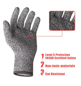 SONICE Productos baratos en <span class=keywords><strong>stock</strong></span> 13G Gris HPPE Trabajador de jardín Anti Corte Guantes Seguridad en la construcción Trabajo Resistente a cortes Nivel 5 Guantes - Product Image 2