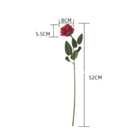 Roses artificielles en soie à tige unique, roses décoratives en gros pour les arrangements floraux, pour mariage, Saint-Valentin, décoration de Noël