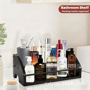 Étagère de rangement en bois pour bouteilles, support à plusieurs niveaux pour sirops de café, étagère de rangement, présentoir à bouteilles double couche pour comptoir - Product Image 4