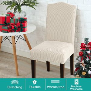 Housse de chaise amovible, extensible, en tissu Spandex/Polyester, résistante à l'eau, pour chaise de salle à manger - Product Image 4