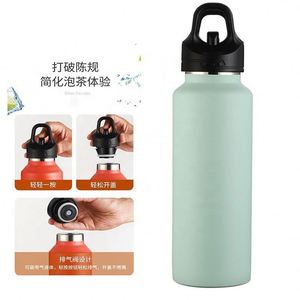 Botella Aislada Inteligente y Creativa de Acero Inoxidable 304 con Tapa Giratoria Fácil de Abrir con una Sola Mano para Bebidas Deportivas al Aire Libre - Product Image 6