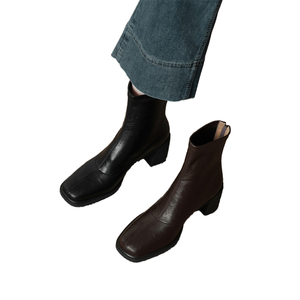 Bottes à talons hauts pour femmes, blanches et noires, au-dessus du genou, avec fermeture éclair, chaussures d'hiver 2021, augmentant la taille - Product Image 1