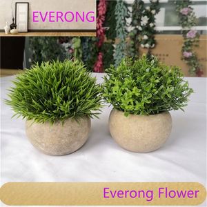 EVERONG-PE041 ירק מלאכותי פלסטיק אקליפטוס מיני עציץ לעיצוב הבית - Product Image 2