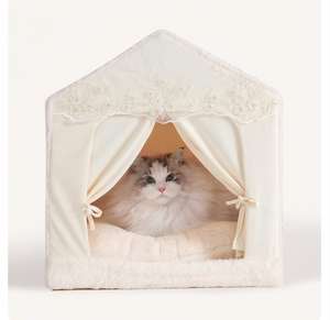 Zentralgesteuertes Auto-Hundebett Katzenbett Prinzessinnen-Bett für Haustiere Hochelastisches PP-Baumwoll-Halboffenes Design - Product Image 4