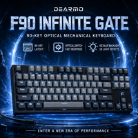 F90 Optische Schakelaar Gaming-toetsenbord 90 toetsen RGB-achtergrondverlichting USB Bedraad mechanisch toetsenbord voor desktop-pc Gamer Computer Laptop
