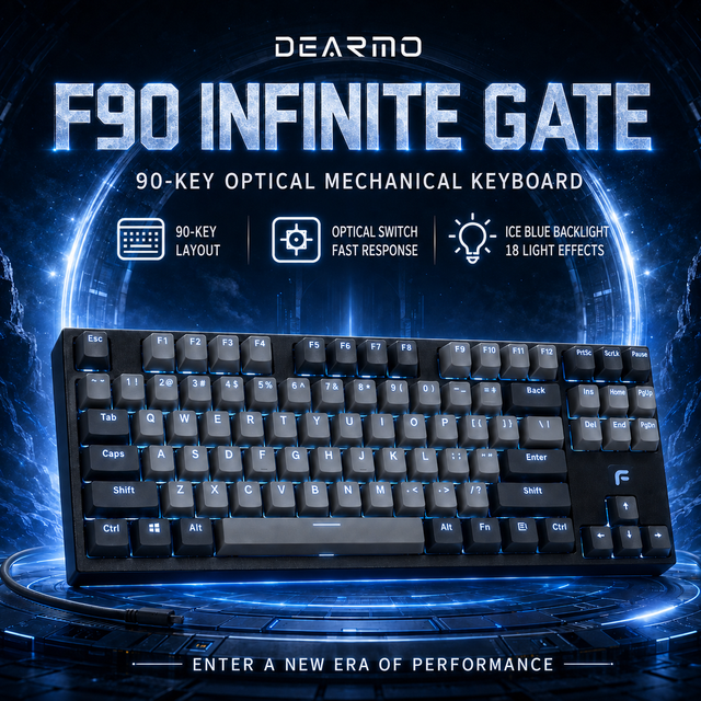 F90 Optical Switch Gaming Keyboard 90 Keys RGB Backlight USB Wired Mechanical Keyboard for Desktop PC Gamer Computer Laptop