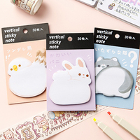 Notes autocollantes personnalisées en forme de dessin animé mignon, de forme spéciale, avec impression couleur et emballage individuel