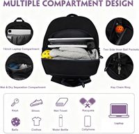 Sac à dos de pickleball imperméable de 30 L avec compartiment à chaussures pour hommes et femmes, accessoires de pickleball pour les amateurs de pickleball