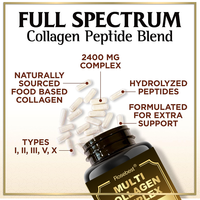 Rosebest Collagène Hydrolysé Multi-Source Naturel Végétalien 2400mg – Complexe de Peptides Protéiques en Capsules – Complément pour Cheveux, Peau et Ongles