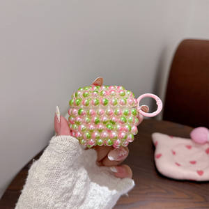 Dernières filles écouteurs accessoires breloques faites à la main femmes perle Design housse pour <span class=keywords><strong>Airpods</strong></span> Pro 2 3 <span class=keywords><strong>Airpods</strong></span> 3 4 - Product Image 2