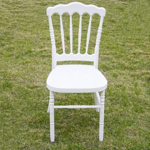 Silla Napoleón de Resina Blanca Pura con Respaldo Ondulado y <span class=keywords><strong>Asiento</strong></span> Liso para Bodas, Banquetes, Hoteles, Jardines, Galas, Cumpleaños y Eventos al Aire Libre - Product Image 2