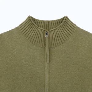 Custom <b>Men</b> Knit Sweater Long Sleeve Zipper <b>Men</b> <b>Cardigan</b> Casual Drop Shoulder Crew Neck <b>Men</b> Knit <b>Cardigan</b> - Product Image 4