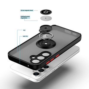 Pour <span class=keywords><strong>Samsung</strong></span> Galaxy S23 FE S8 S9 S10 Plus Anneau Porte-<span class=keywords><strong>Coque</strong></span> Arrière avec Anneau Magnétique TPU PC Anti Chute Protection Téléphone Cas - Product Image 6