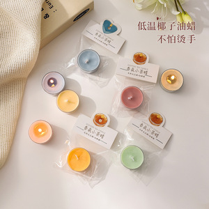 Scented Tea Candle Round 4 Hour Smokeless Romantic Colored Wax Indoor Home Decoration Birthday Proposal Wedding Favor - Product Image 1