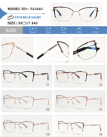 Kacamata Logam Model Baru Grosir Bingkai Kacamata Wanita Desainer Fashion Kacamata Optik Anti Cahaya Biru Kacamata Logam Trendi