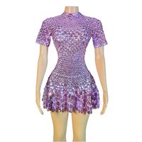 Robe mini à paillettes noires, tenue de danse de boîte de nuit, vêtements de performance de haute qualité, combinaison, robes rouges d'anniversaire