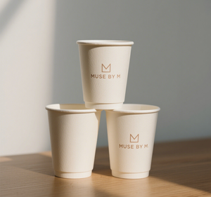 Disposable Custom Printed Double Wall Coffee Paper Cup with Lid Eco-Friendly Kraft Brown Paper Cup