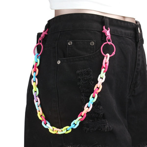 Cadena de cintura de acrílico colorida para niños, accesorio unisex de estilo punk retro para la edad escolar - Product Image 4