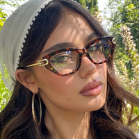 Lunettes de soleil œil de chat de luxe pour femmes, monture métallique rétro, verres solaires personnalisables, vente en gros, lunettes tendance pour dames, protection UV400, montures de créateur