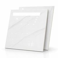 Carrelage de sol en porcelaine brillant 600x600mm, marbre blanc de Carrare, émaillé, antidérapant, pour extérieur, salle de bain, cuisine, salon, couloir