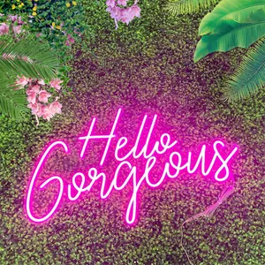 Letrero de Neón LED Flexible Koncept Drop Shipping, Letrero de Neón con Letras de 64 cm, Letrero de Neón 'Hello Gorgeous' para Bodas, Fiestas, Eventos en Casa - Product Image 2