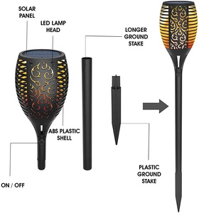 Luces Solares de Jardín para Exteriores con 96 LED, IP65 Impermeables, Diseño de Llama de Fuego, Recargables y con Sensor de Luz - Product Image 6