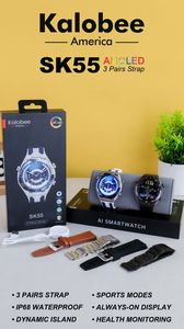 Kalobee <b>Smart</b> Watches Call Android iOS Waterproof Sports Fitness Activity Tracker Pairs Strap Magnetic Watch AMOLED Screen SK55 - Product Image 5
