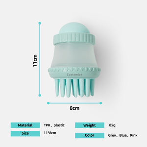 Brosse de bain en silicone pour animaux à poils longs - Massage doux, démêlant, écologique, utilisation en salle de bain - Product Image 5