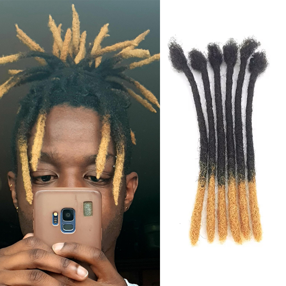 KAMA 100% Human Hair Dreadlocks Extensions Remy Brazilian 1B/27# Machine Double Weft Crochet Start Locs All Colors Chemical Detail Section 7