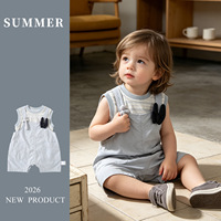 Salopette en coton à motif de dessin animé pour bébés filles, tenue d'été, vêtements une pièce pour nourrissons et tout-petits, combinaison de ramper, tissu adouci