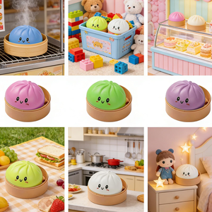 Food Steamer Stretchy Desk Toys Giant Glitter Dumpling, Colorful Dumplings Stress Balls <b>Fidget</b> Sensory Toy Dumpling Squishy Toy - Product Image 4