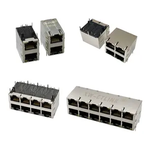 2.5G 5G 10G Base-T 2X1 2x2 2X4 2X8 POE Cat5 Cat5e Cat6 Cat6a modular jack ethernet rj45 connector POE+ 8P rj45 female connector