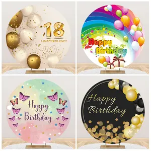 Happy Birthday Round Balloon Party New Photo Photography sfondo panno decorazione Banner