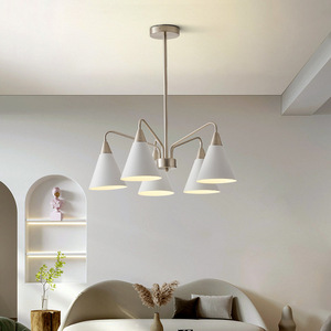 French Vintage Bauhaus-Style Minimalist Modern Iron Dimmable Designer <b>Lighting</b> Elegant Chandelier Middle for Living Room <b>Dining</b> - Product Image 2