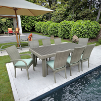 Meilleur prix, design moderne, meubles de jardin imperméables, table de salle à manger en rotin tressé pour l'extérieur
