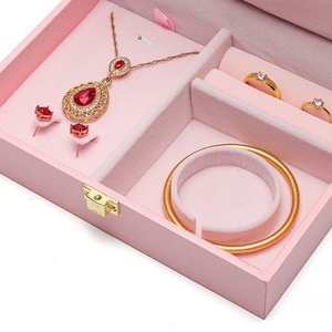 PU Leather Velvet Jewelry <b>Boxes</b> Ring Necklace <b>Earring</b> <b>Gift</b> Box for Gold Jewelry Packaging Organizer Box - Product Image 6