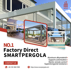 Pergola de jardin extérieure avec toit rétractable, angle réglable et caractéristiques résistantes aux intempéries - Product Image 6