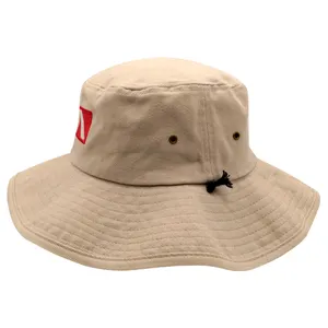 Fashion Custom Embroidered Logo Wide Brim Fisherman Bucket Hat