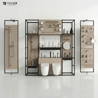 Présentoir de salle de bain en métal robuste, autoportant et modulaire, pour robinets de douche et mitigeurs